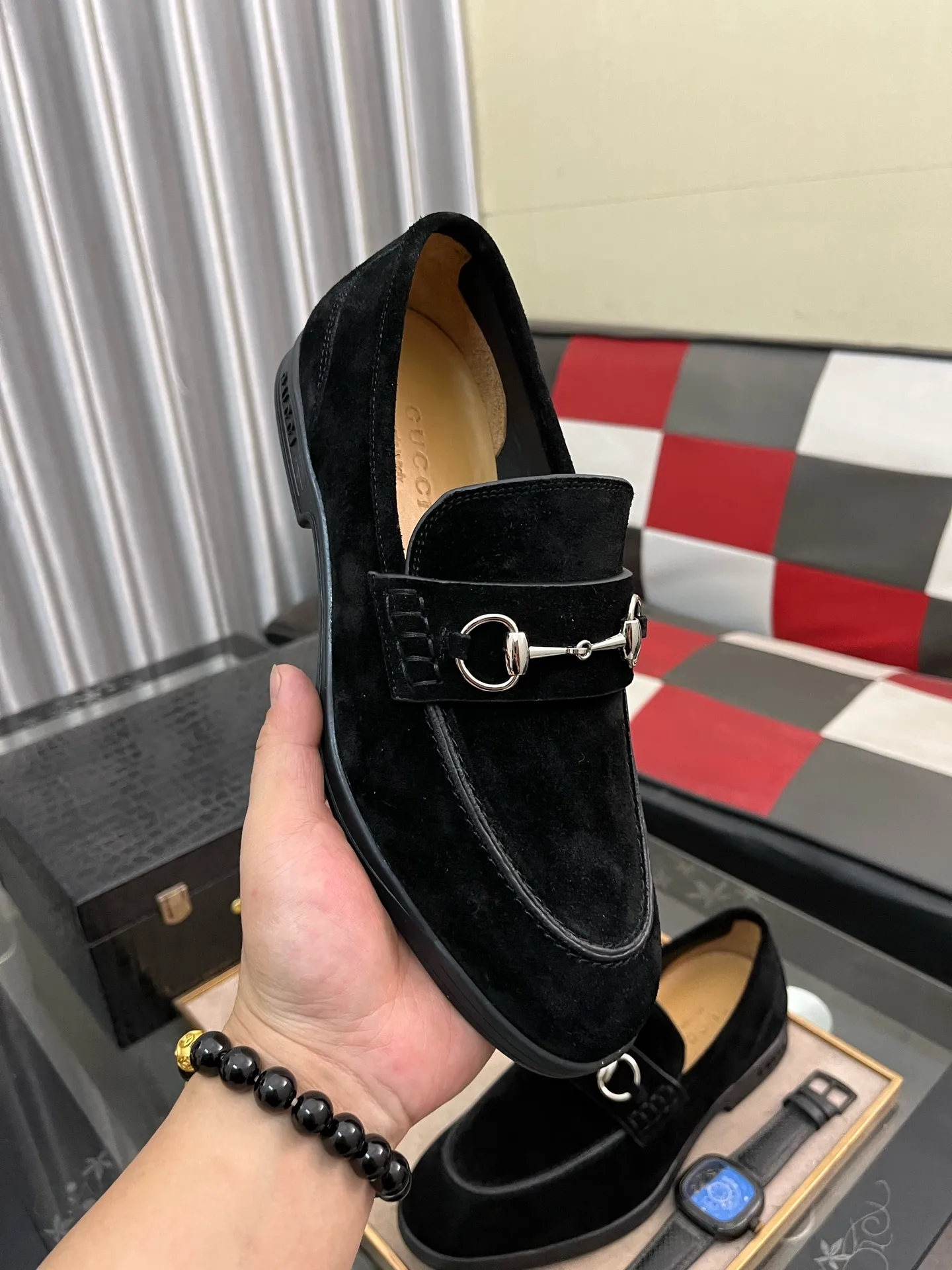 Men's shoes 💰540⌚️⌚️【GUCCi】Original frosted calfskin, water-dyed cowhide lining, original outsole, men's and women's fashion, formal casual leather shoes, slip-on men's and women's shoes series, young fashion, European and American trends, British style, casual matching, comfortable feet, standard code: men's code 38-444️⃣colors available